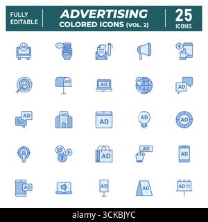 Advertising Colored Icons (Vol. 2) Stock Vector