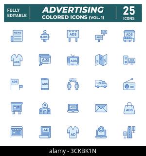 Advertising Colored Icons (Vol. 1) Stock Vector