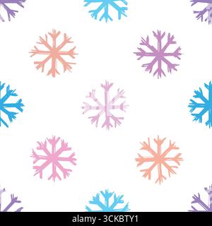 Snowflakes seamless pattern. Vector illustration flat design background. Stock Vector