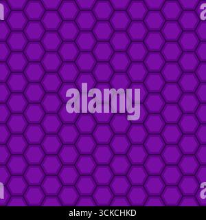 Vector seamless purple hexagon pattern with shadow Stock Vector