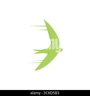 Simple Design of Swift Bird logo icon template vector illustration ...