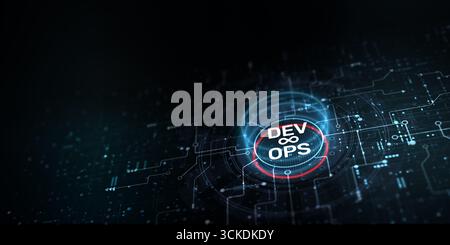 DevOps Concept: Integrating Development and Operations for Enhanced Software Delivery. Stock Photo