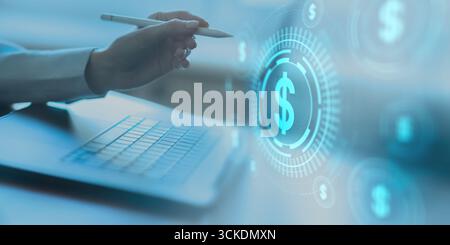 Digital Finance and Online Payment Security in Modern Business. Stock Photo