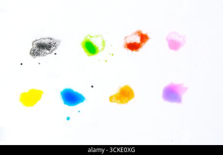 splashes of color on white background, design elements Stock Photo