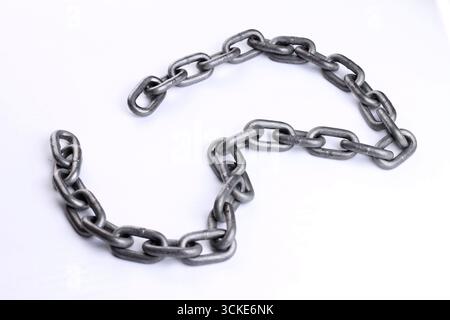 Iron chain isolated on white background. Stock Photo