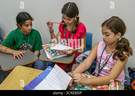 Miami Florida,Non Violence Project USA,students girls Hispanic,teamwork working together assignment project presentation planning, Stock Photo