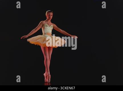 Dance. Ballet. Ballerina en pointe. Stock Photo