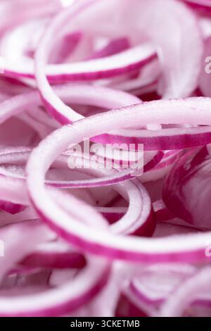 Sliced red onion on white background Stock Photo