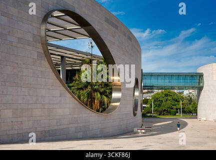 Champalimaud Centre for the Unknown by Charles Correa, circular oculus, Belém, Lisbon, 2010 Stock Photo