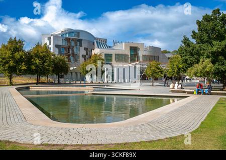 The Scottish Parliament building at Holyrood, Edinburgh, Scotland – home to the devolved government of Scotland. Stock Photo