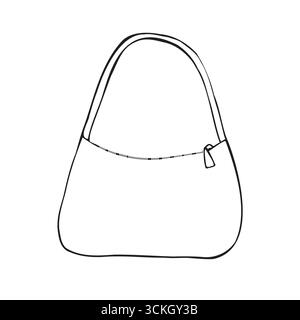 Vector hand drawn sketch doodle outline mini bag isolated on white background Stock Vector
