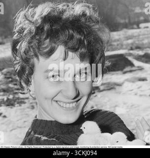 Siw Malmkvist, Swedish artist and singer born 1936. Pictured 1959 when she won the swedish Melodifestivalen with the song Augstin but was considered too young to perform it in the international Eurovision contest. The song became a huge hit in Sweden.  Siw Malmkvist has recorded around 600 songs in ten different languages (Swedish, English, Finnish, Norwegian, Danish, German, Dutch, French, Italian and Spanish) and has had 40 songs on Svensktoppen until 2012. Among her many hits are: “Jazzbacillen”, “Flickor bak i bilen”, “Skona mitt hjärta”, “Slit och släng”, “Lyckans ost”, “Mamma är lik sin Stock Photo