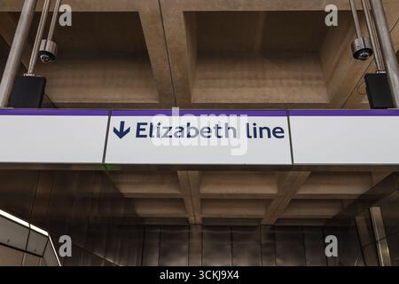 London underground roundel logo for ELIZABETH LINE , London England UK ...