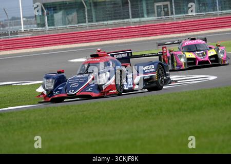 Towcester, UK. 12th Sep, 2025. ELMS - European Le Mans Series, Goodyear 4 Hours of Silverstone 2025 [22]/UNITED AUTOSPORTS/Oreca 07 - Gibson/Manuel MALDONADO (GBR)/Grgoire SAUCY (SUI)/Benjamin HANLEY (GBR) on track action during practice session for the European Le Mans Series, Goodyear 4 Hours of Silverstone 2025 at Silverstone Circuit, United Kingdom, from 12th - 14th September 2025. ( Credit: Rob Gray/Alamy Live News Stock Photo