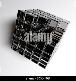 Aggregation of glass cubes Stock Photo