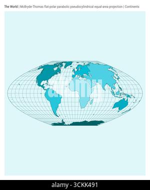 Vector world map. McBryde-Thomas flat-polar quartic pseudocylindrical ...