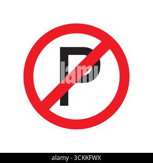 No Parking Sign. Vector Illustration. Stock Vector