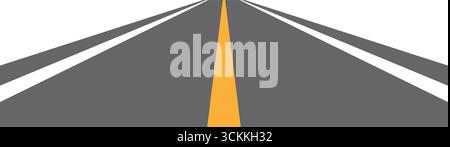 Empty Asphalt Road. Vector Illustration Isolated on White Background. Stock Vector
