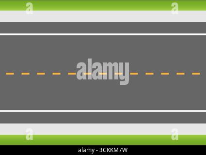 Highway or Asphalt Road Aerial Top View. Vector Illustration. Stock Vector
