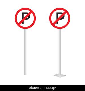 No Parking Sign. Vector Illustration. Stock Vector
