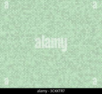 Geometric background. Bold rounded hexagon cells with padding. Green color tones. Small hexagon shapes. Seamless pattern. Stock Vector