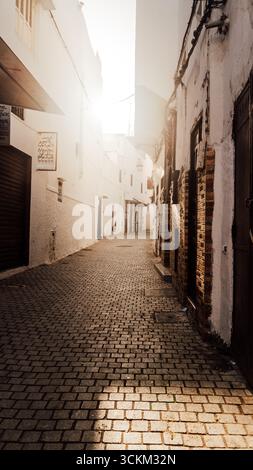 Sunlight streaming through the streets of Rabat Stock Photo