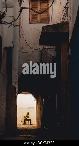 Sunlight streaming through the streets of Rabat Stock Photo