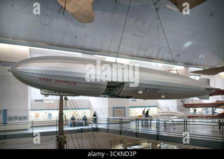 Munich, Germany - September 14, 2018: a model of Graf Zeppelin in German Museum. Stock Photo