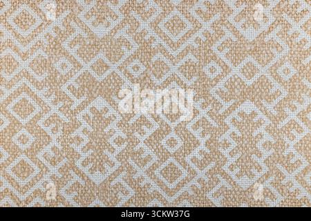 Neutral Boho Aztec Diamond Motif Textile Texture Stock Photo