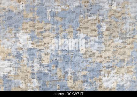 Blue Beige Fabric Wallpaper Pattern, Soft Distressed Textile Background Stock Photo