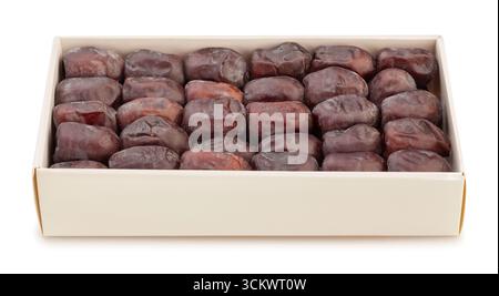 dates fruit path isolated on white Stock Photo