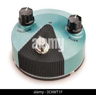 guitar fuzz pedal path isolated on white Stock Photo
