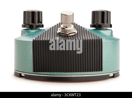 guitar fuzz pedal path isolated on white Stock Photo