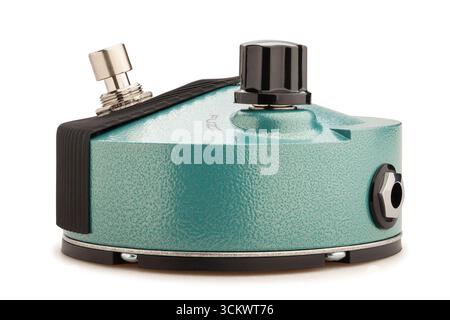 guitar fuzz pedal path isolated on white Stock Photo