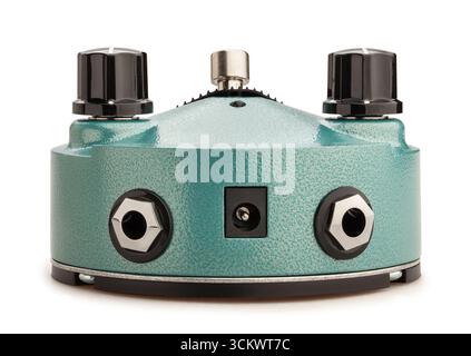 guitar fuzz pedal path isolated on white Stock Photo