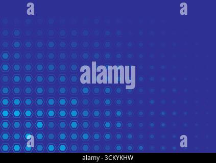 Mosaic blue hexagons on violet background, geometric abstract design. Vector illustration Stock Vector