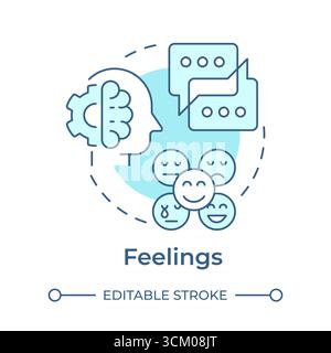 Feelings soft blue concept icon Stock Vector