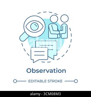 Observation soft blue concept icon Stock Vector