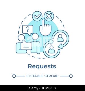 Requests soft blue concept icon Stock Vector