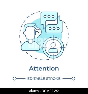 Attention soft blue concept icon Stock Vector