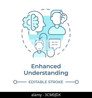Enhanced understanding soft blue concept icon Stock Vector