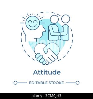 Attitude soft blue concept icon Stock Vector