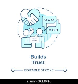 Builds trust soft blue concept icon Stock Vector
