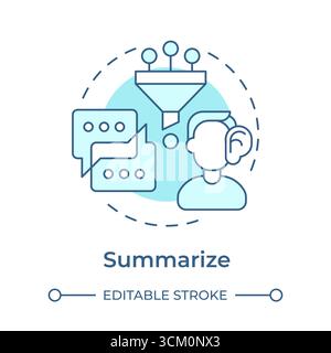 Summarize soft blue concept icon Stock Vector