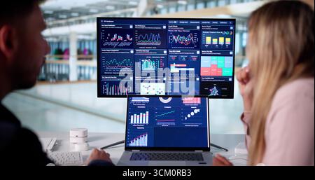 Analyzing Market Trends And Measuring Corporate Performance With Data Analytics. Stock Photo