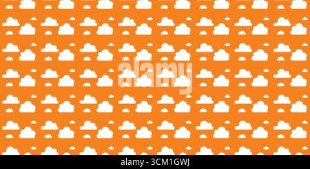 Background seamless pattern vector with cute fluffy cloud Stock Vector