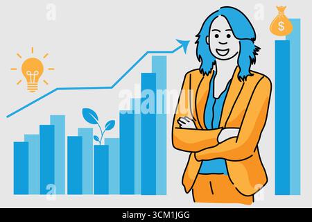 businessman working in office with his team Stock Vector