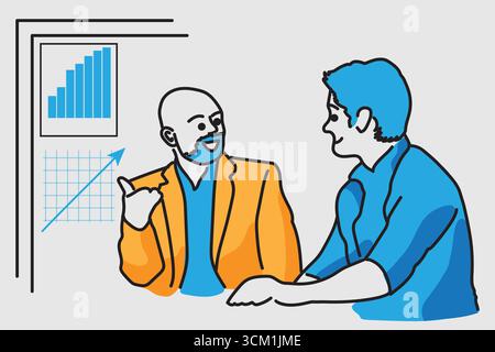 businessman working in office with his team Stock Vector