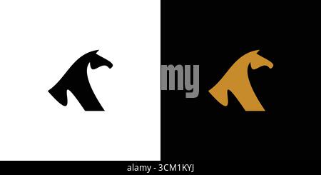 Unique and modern abstract horse logo design Stock Vector