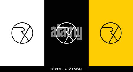 Simple and modern letter RX initials logo design Stock Vector